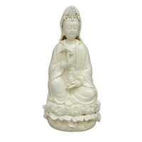 chinese old porcelain dehua white porcelain sits lotus hand avalokiteshvara