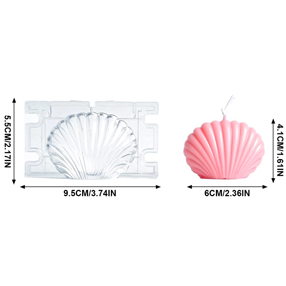 

3D Seashell Candle Mould Scented Candle Mold Handmade Candle Making Shell Aromatherapy Plaster Molds Plastic Scallop Soap Mold