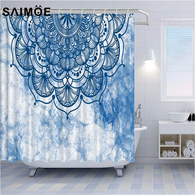 Занавеска для душа SAIMOE с геометрическим узором s занавеска в индийском стиле