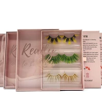 factory price 3 pairs pvc drawer case empty box mink false eyelash packaging logo glitter paper magnetic boxes