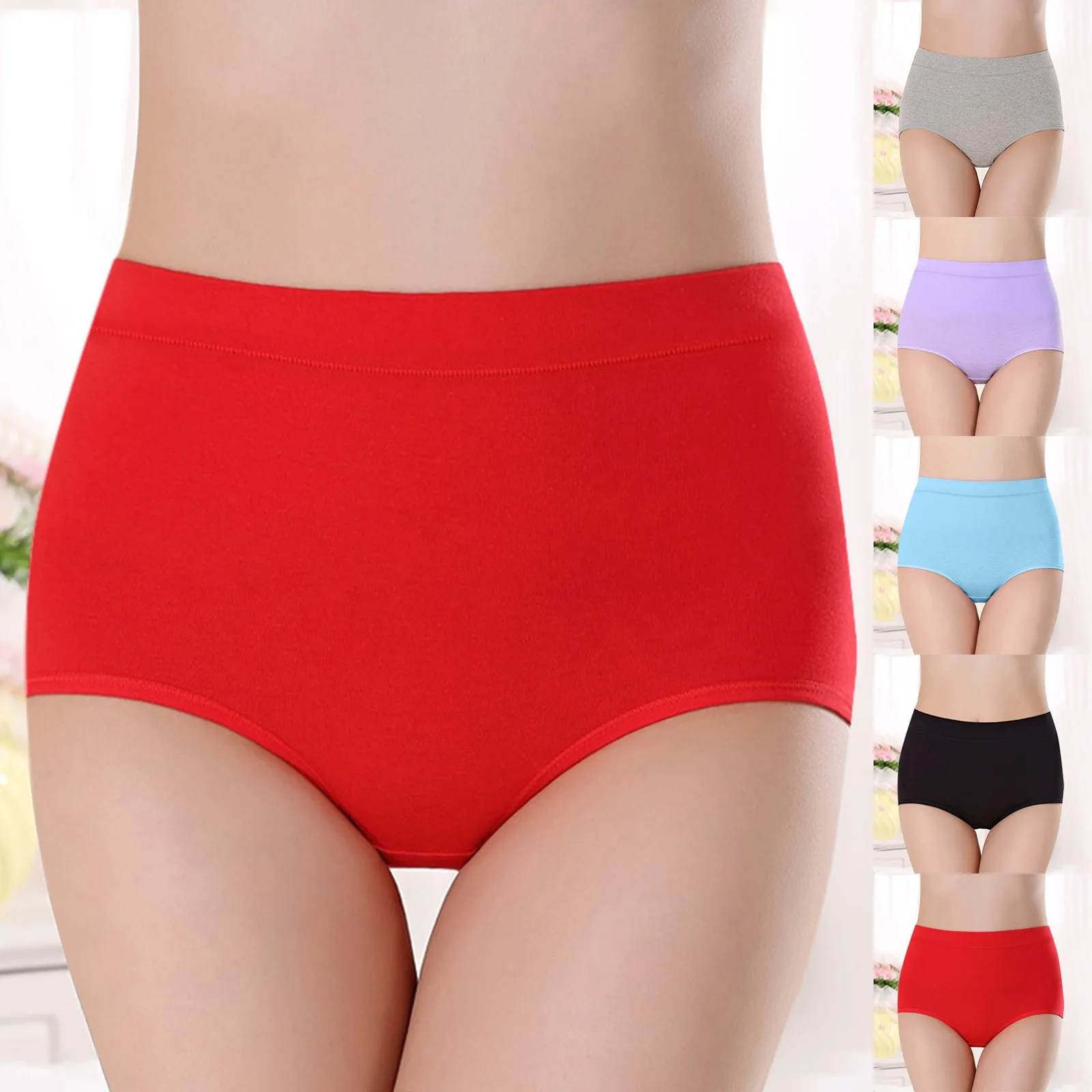 

Underwears Women Cotton High Waist Underwear for Women Full Coverage Soft Comfortable Briefs Panty A80