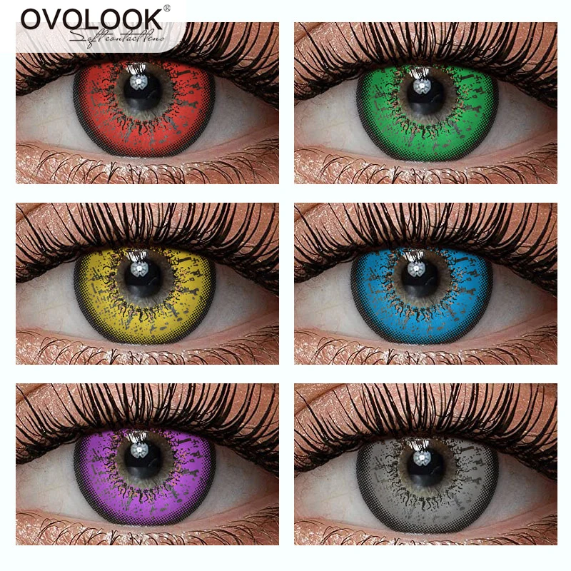 

OVOLOOK-1 Pair/2pcs Cosplay Anime Lenses Colored Lenses for Eyes Vision Correction Prescription Lenses Contact Lenses 14.5mm