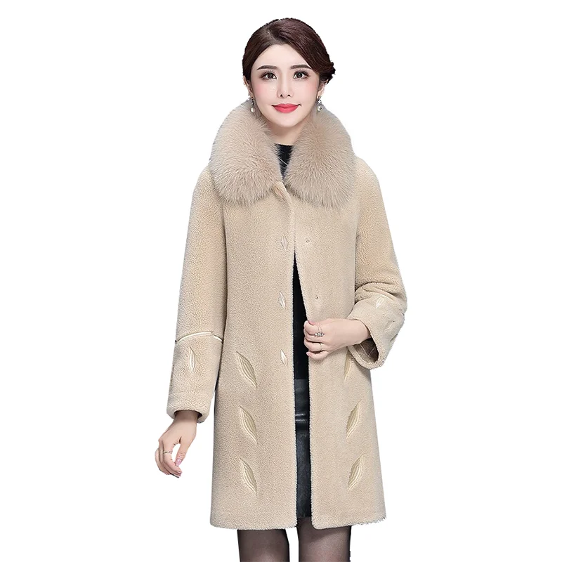 Зимняя парка Норковое бархатное пальто для женщин среднего возраста плюс размер