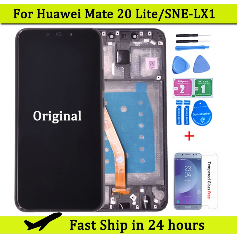 

Новый оригинальный ЖК-дисплей ML1 6,3 ''для Huawei Mate 20 Lite SNE-AL00, дисплей с сенсорным экраном и дигитайзером в сборе Maimang 7