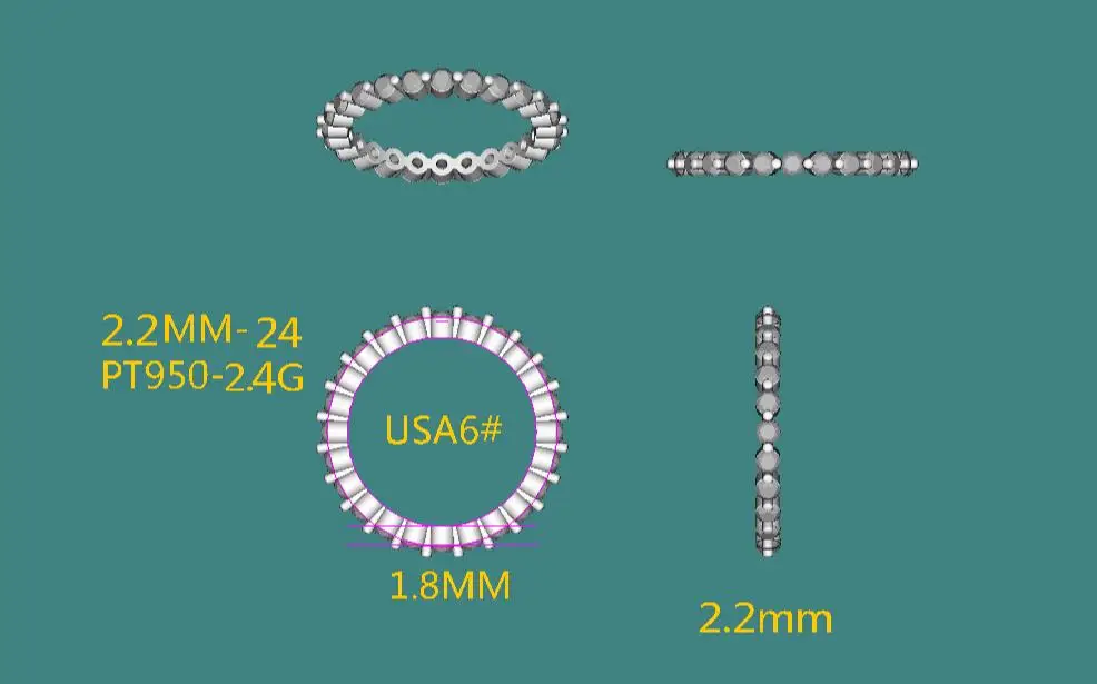 

Platinum Wedding Band Lab Grown Diamond Setting