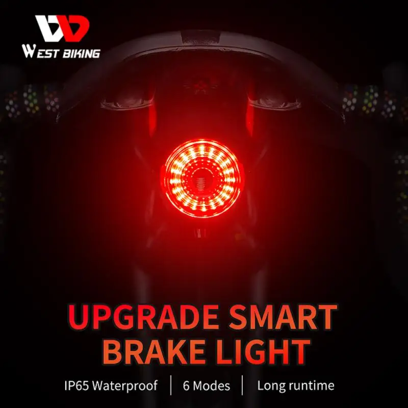 

Smart Brake COB LED Bicycle Lights USB Recchargeable Bicycle Taillight IPX6 Waterproof Warning Cycling Light Bike Accessories