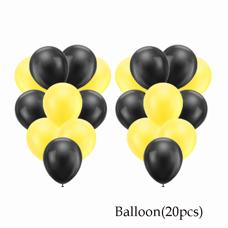 balloob black yellow Тема пчелы одноразовая бумажная посуда чашка соломы день рождения, свадьба, Рождество Детская Игрушка В ванную вечерние украшения - Цвет: balloob black yellow