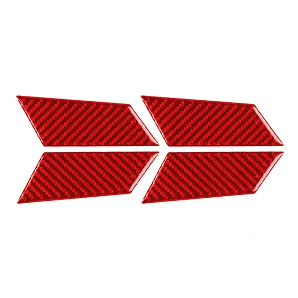 

Waterproof 4Pcs Glossy Red Carbon Fiber Inner Door Handle Bowl Panel Decor Sticker Excellent Panel Decal Non-corrosive
