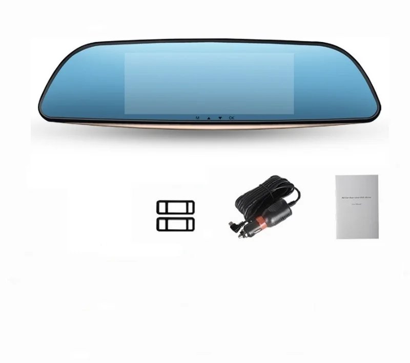 Черный CarDVR 7,0 InchTouch рекордер зеркальная камера видео FHD1080P ночное видение двойной объектив с камерой заднего вида Авто регистратор DashCam - Название цвета: Черный
