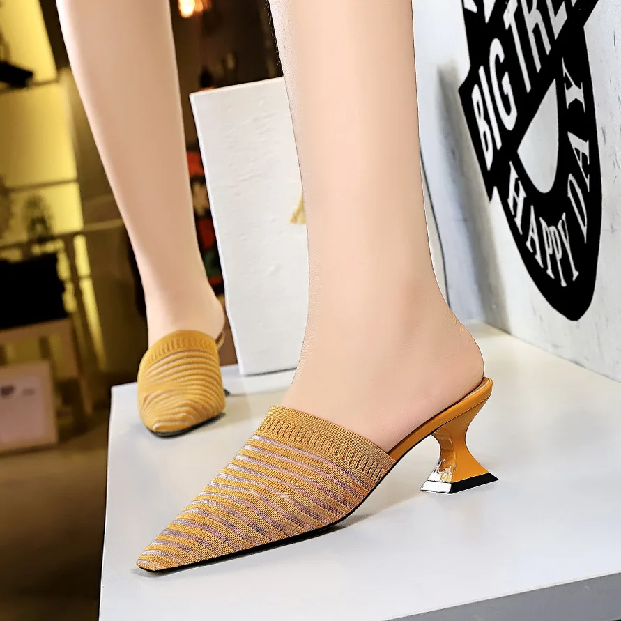 Женские шлепанцы BIGTREE летние домашние тапочки вьетнамки на среднем каблуке из