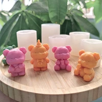 cute bear silicone candle mold diy handmade soap gypsum clay resin crafts making mould home decoration ornaments 2022 new