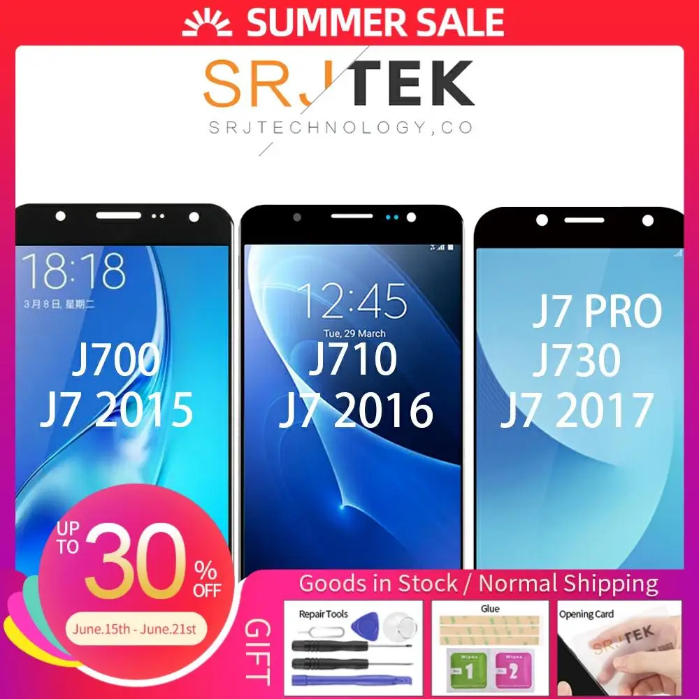 Супер AMOLED для SAMSUNG Galaxy J730 ЖК дисплей сенсорный экран J7 2015 J700 / 2016 J710 Pro J730F|Экраны