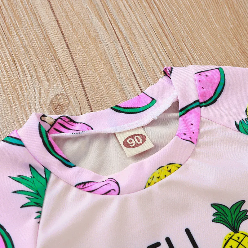 

2020 Summer Fashion Pineapple Watermelon Print Two Pieces Swimwear Baby Clothing Children Sportswear Swim Suit Kids Girls