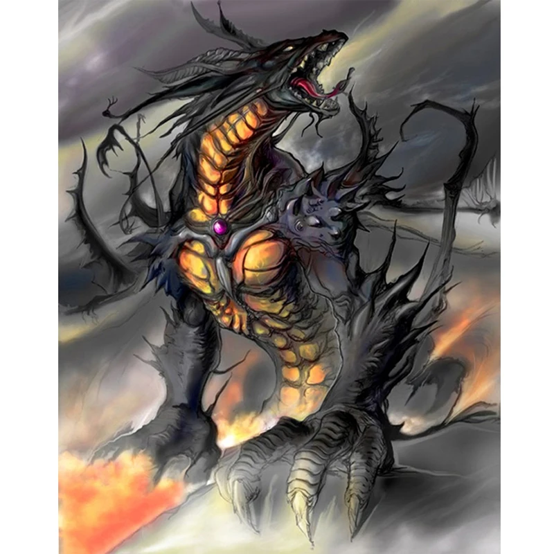 5D Diy Алмазная краска ing рукоделие черные драконы полная вышивка крестиком наборы