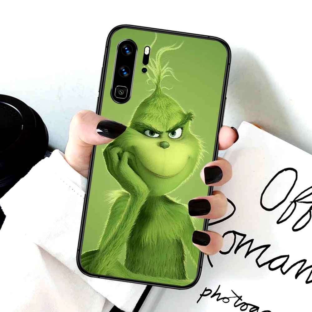 

Green Monster Grinch Phone Case For Huawei P Mate Smart 10 20 30 40 Lite Z 2019 Pro black Prime Silicone Hoesjes 3D Bumper
