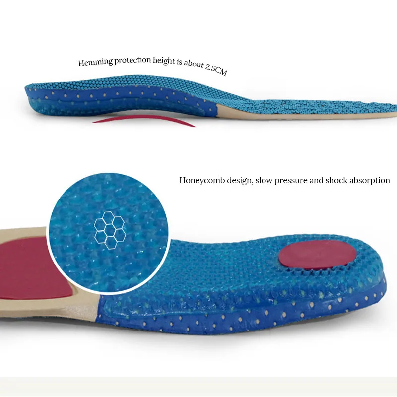 

Orthopedic Insoles High Elasticity NonSlip Cuttable Cushioning Shock Absorption Sneakers Specialized Men Sport Heighten Insoles