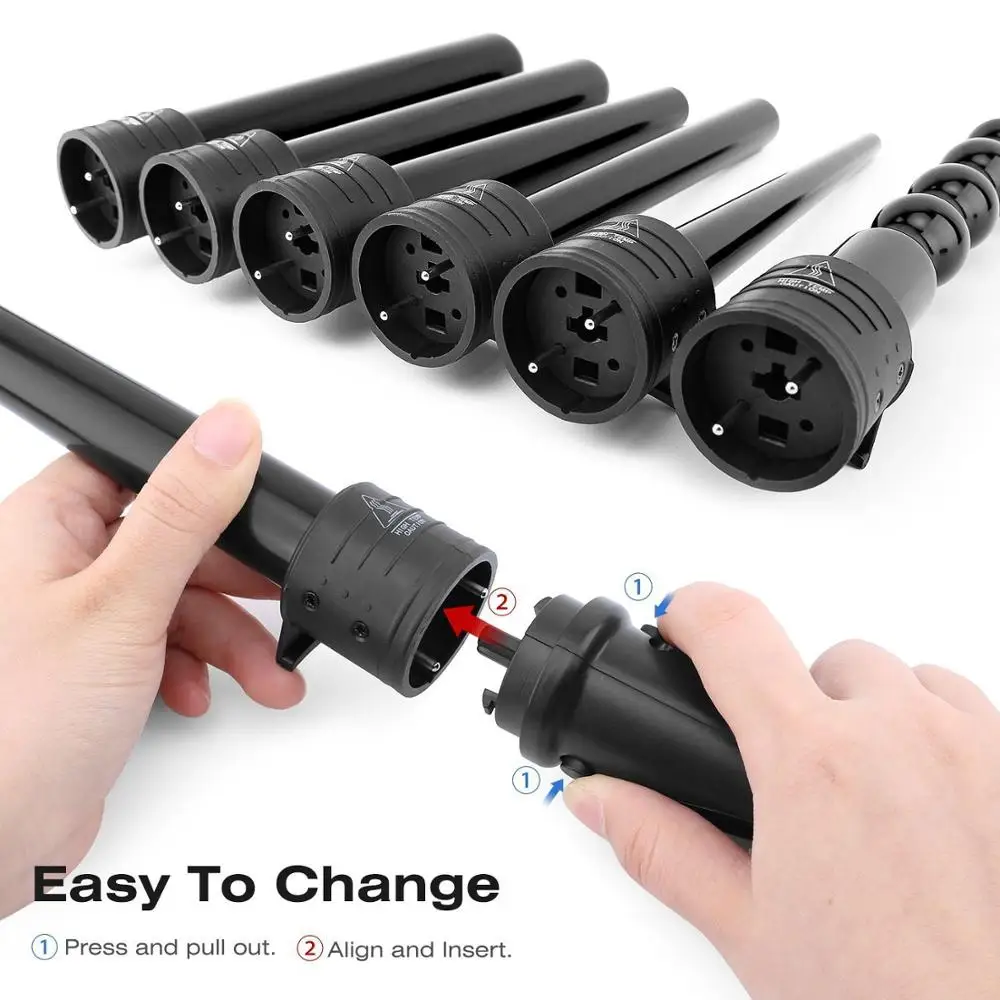 

Ceramic Hair Curler Multi-size Roller Heat Resistant Glove Styling Set Interchangeable Hair Curling Iron Machine
