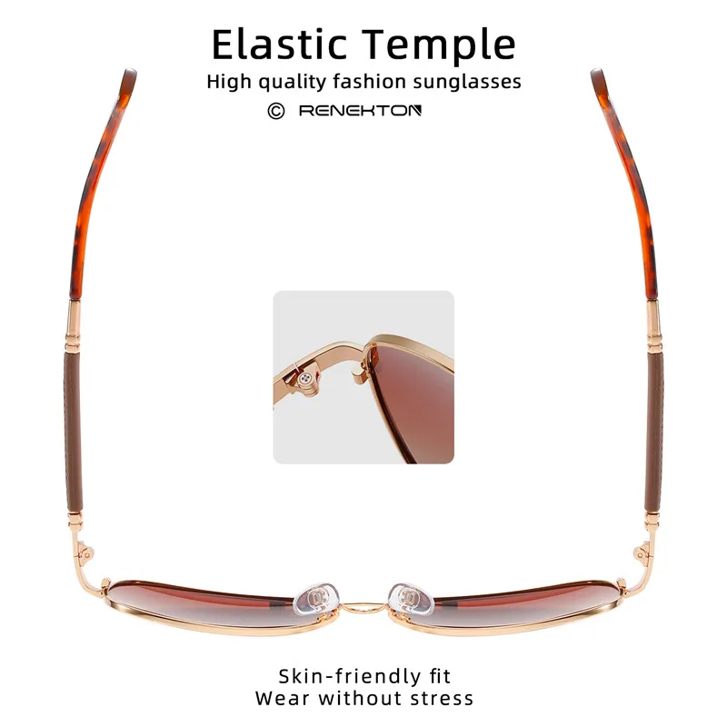 RENEKTON Design Titanium Alloy Sunglasses Polarized Men's Sun Glasses Women Pilot Gradient Eyewear Mirror Shades Oculos De Sol |
