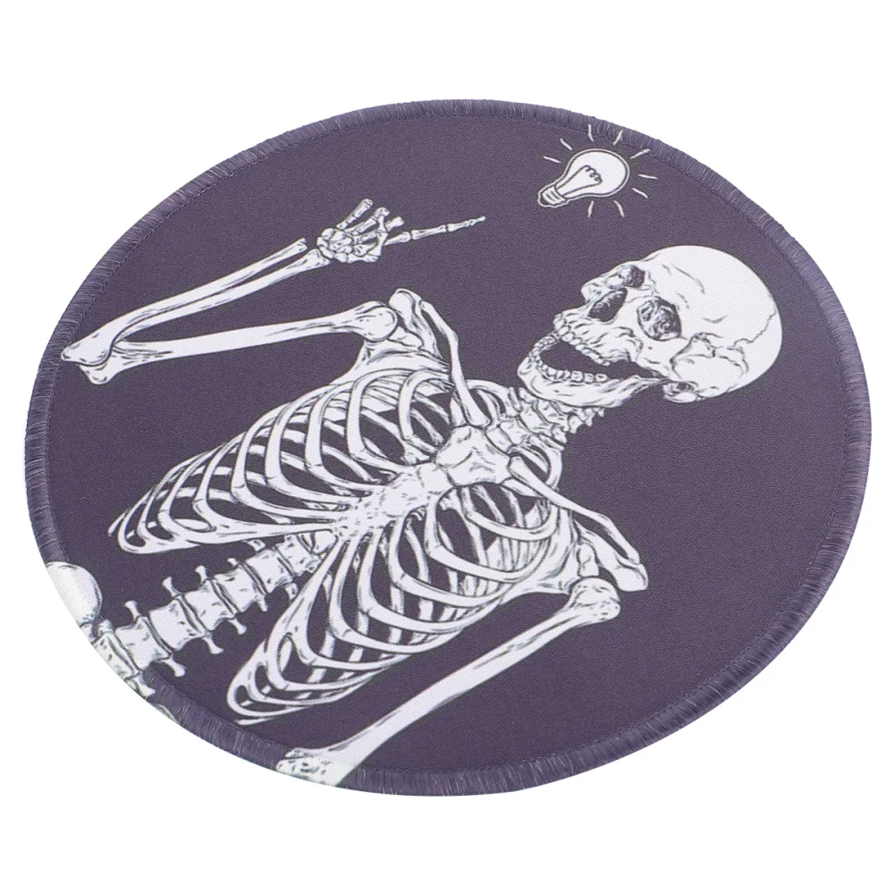 1 шт. коврик для мыши Скелет круглый прочный игровой на Хэллоуин Коврик рабочего