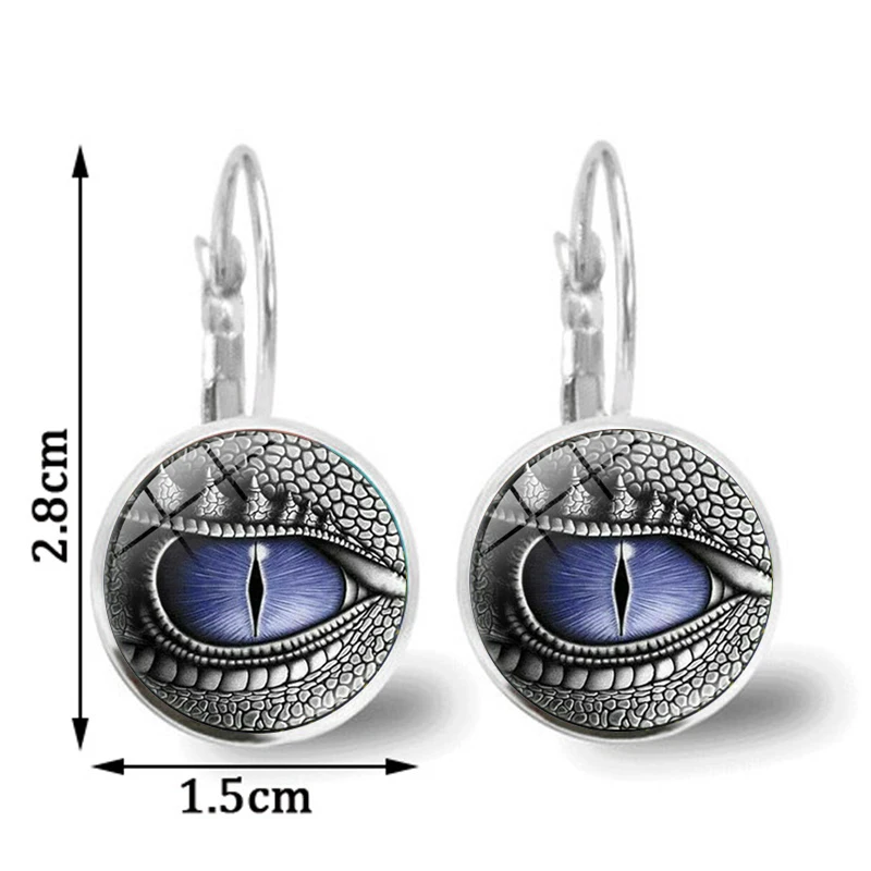 1 пара старинные серьги с подвесками Дракон глаз серебряный Модный стеклянный