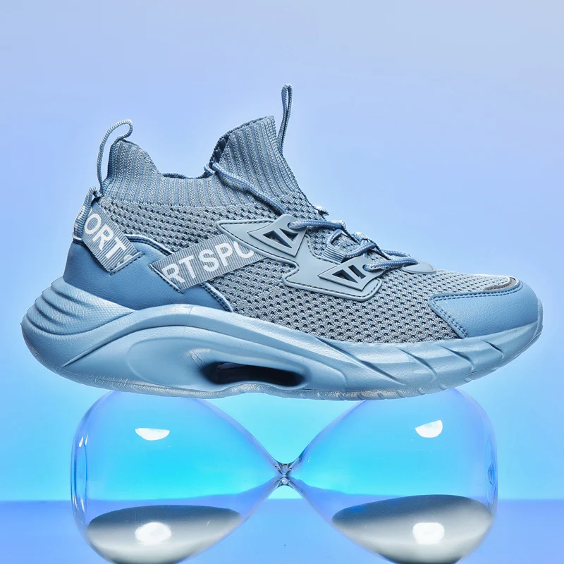

Hot Sale Summer Men Running Shoes Bight Breathable Sock Sneakers Cushioning Sports Shoes Trainers Gym Walking Shoes Big Size 46