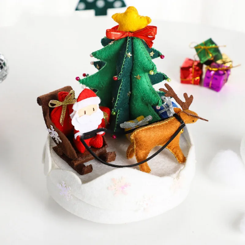 

DIY Christmas Decoration Box DIY Material Bag Princess Castle Music Box Toy for Children Action Toy Figure Birthday Present