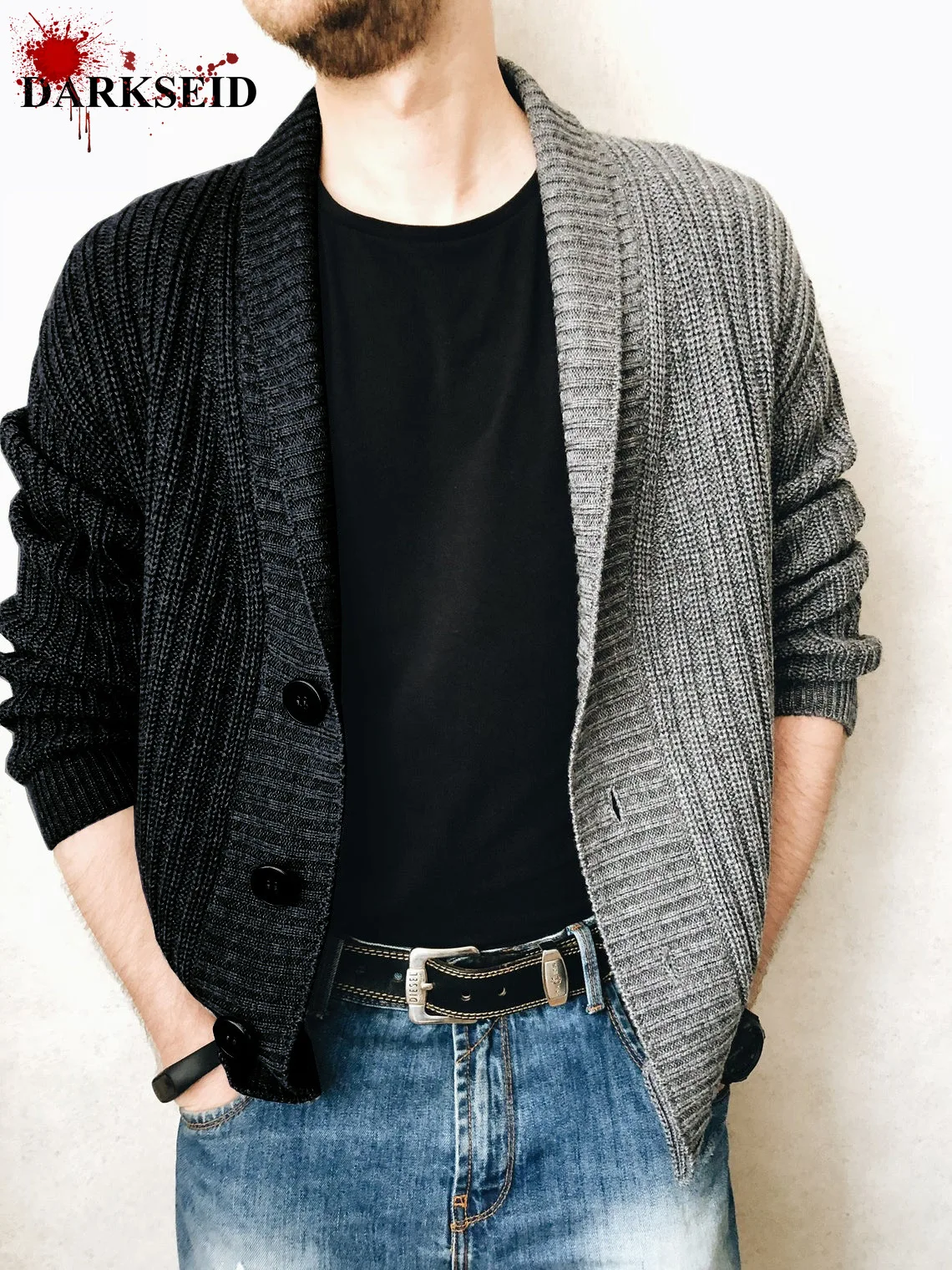 Мужской осенне-зимний Кардиган с V-образным вырезом | Мужская одежда