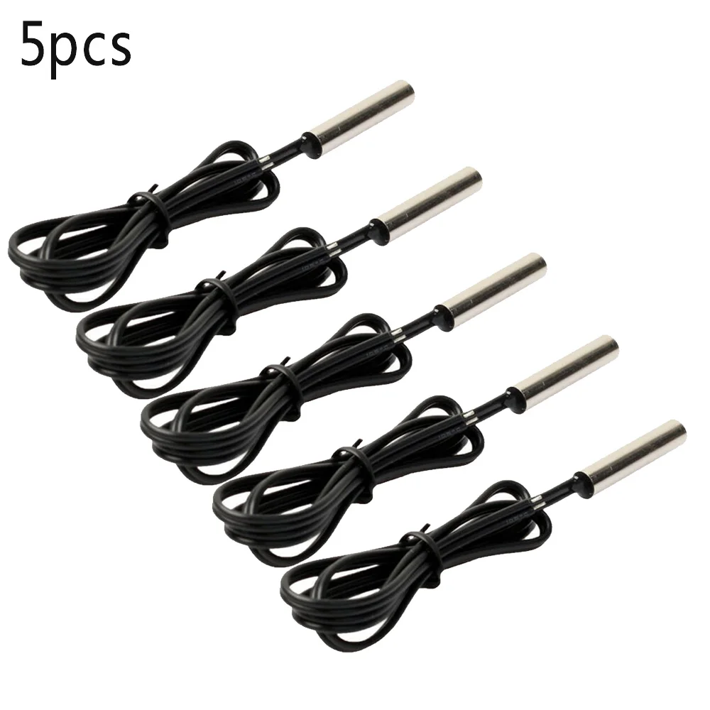 5x черный серебристый цвет 2 линии NTC термистор температура Сенсор цилиндр зонд 0 5