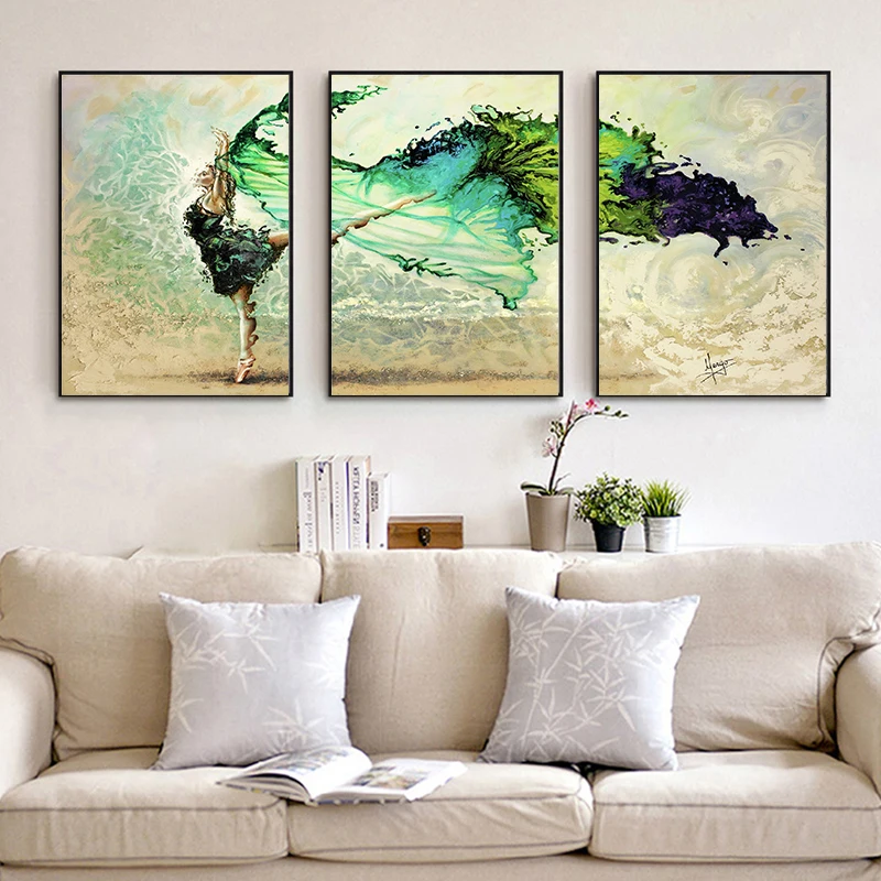 Холст печать картина стены Искусство нордический плакат акварель зеленый