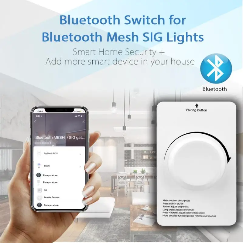 Tuya умный дом Bluetooth лампа пульт дистанционного управления переключатель яркость