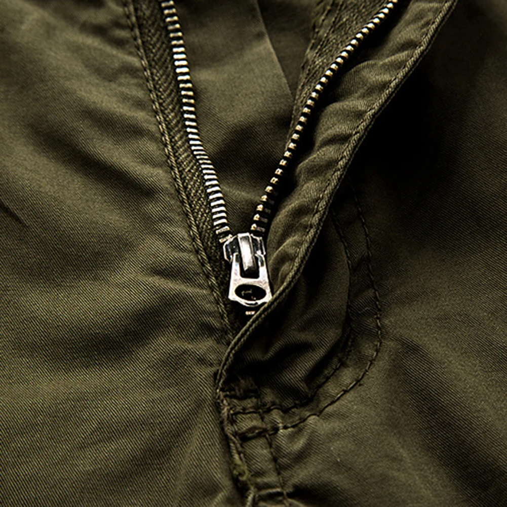 

Men Casual Summer Solid Color Multi Pockets Fifth Cargo Pants Loose Beach Shorts