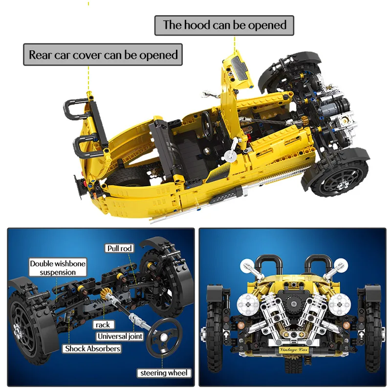 

Winner City Three Wheeled Classic Cars Truck Building Blocks Technic Model Convertible Car Bricks Toys for Children