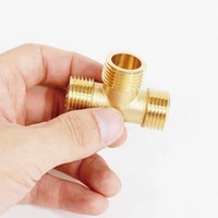 brass pipe fitting male female thread conversion connect tee type copper water oil gas adapter