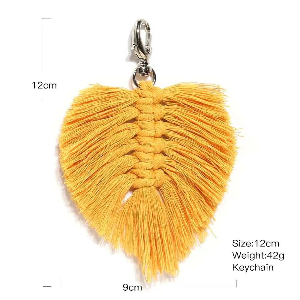 Брелоки с кисточками для женщин Boho key Holder брелок ручной работы макраме сумка Шарм