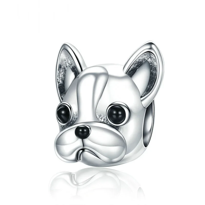 

100% Real 925 Sterling Silver Dog Head Charms Fit Original Pandora Bracelet Beads DIY Jewelry For Women