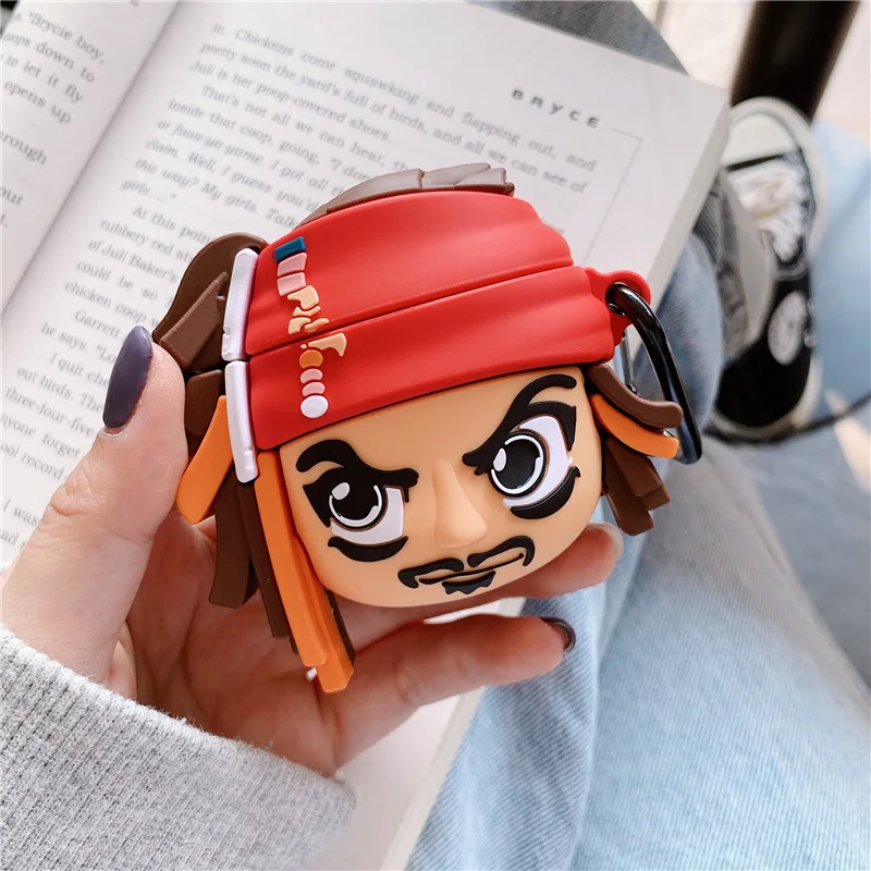 Для AirPods 2 Чехол 3D пиратский капитан милый мультяшный Мягкий силиконовый чехол