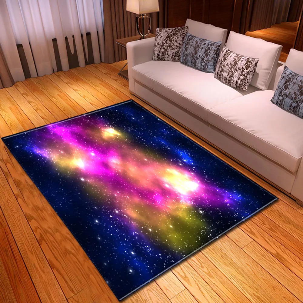 3D Galaxy Universe Star Rug Bedroom Kids Room Play Mat Carpet Flannel Dining Table Sofa Area Rugs Large Living | Дом и сад