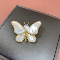luxury natural freshwater pearl white butterfly brooch exquisite insect pins corsage brooches woman party gift costume accessory