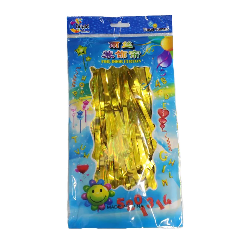 1x2 м металлические блестки из фольги бахрома Блестящий дождь занавес День