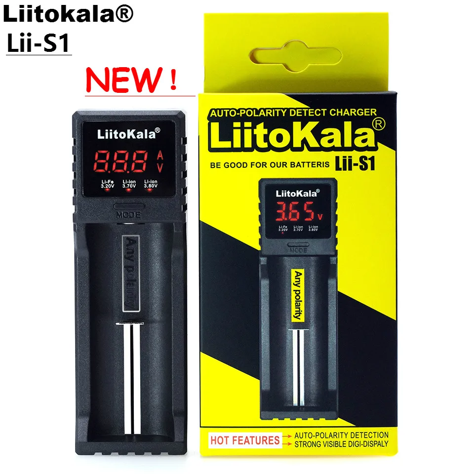 

Новое зарядное устройство Liitokala Lii-S1 18650 для аккумуляторов 1,2 в, 3,7 в, 3,2 в, AA/AAA, 26650 NiMH, li-ion, умное зарядное устройство 5 В, 2 А, вилка европейского с...