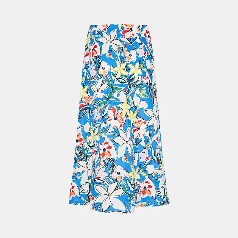 

Skirts Womens 2021ur 2021 Summer New Mori Girl Flower Print Lightweight Fishtail Skirt A- Type Skirt Chic