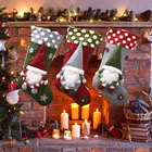 Большие искусственные сумки, украшение для камина, носки с Санта-Клаусом, держатель для новогодних конфет, Рождественский Декор для дома