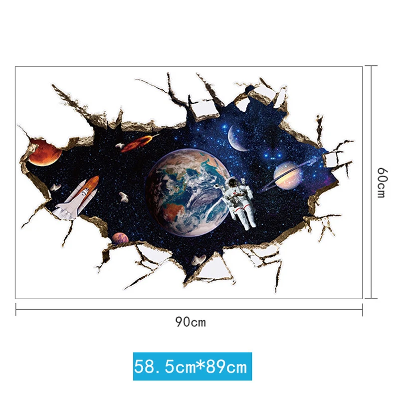 3D наклейки на стену в космосе астронавт планета декор для мальчиков украшение