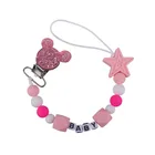 Зажим для соски-пустышки, персонализированный держатель для соски, силиконовые бусины для прорезывания зубов, подарок на день рождения