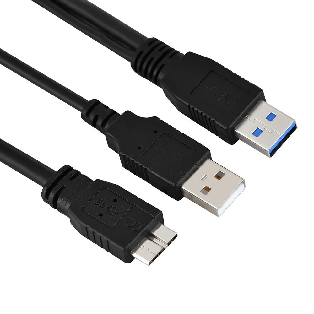Двойной USB 3 0 A штекер к Micro B + блок питания Y образный кабель для жесткого диска
