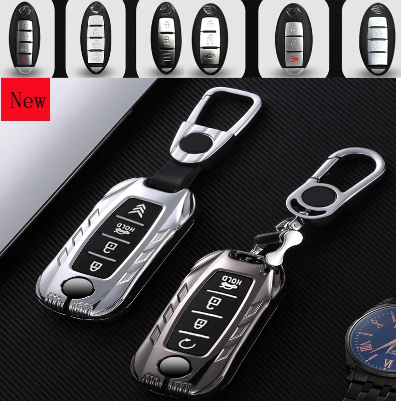 

High-Quality Aluminium Alloy Car Smart Key Case Cover for Nissan Bluebird Sylphy X-TRAIL Teana Qashqai Tiida PATROL 2021