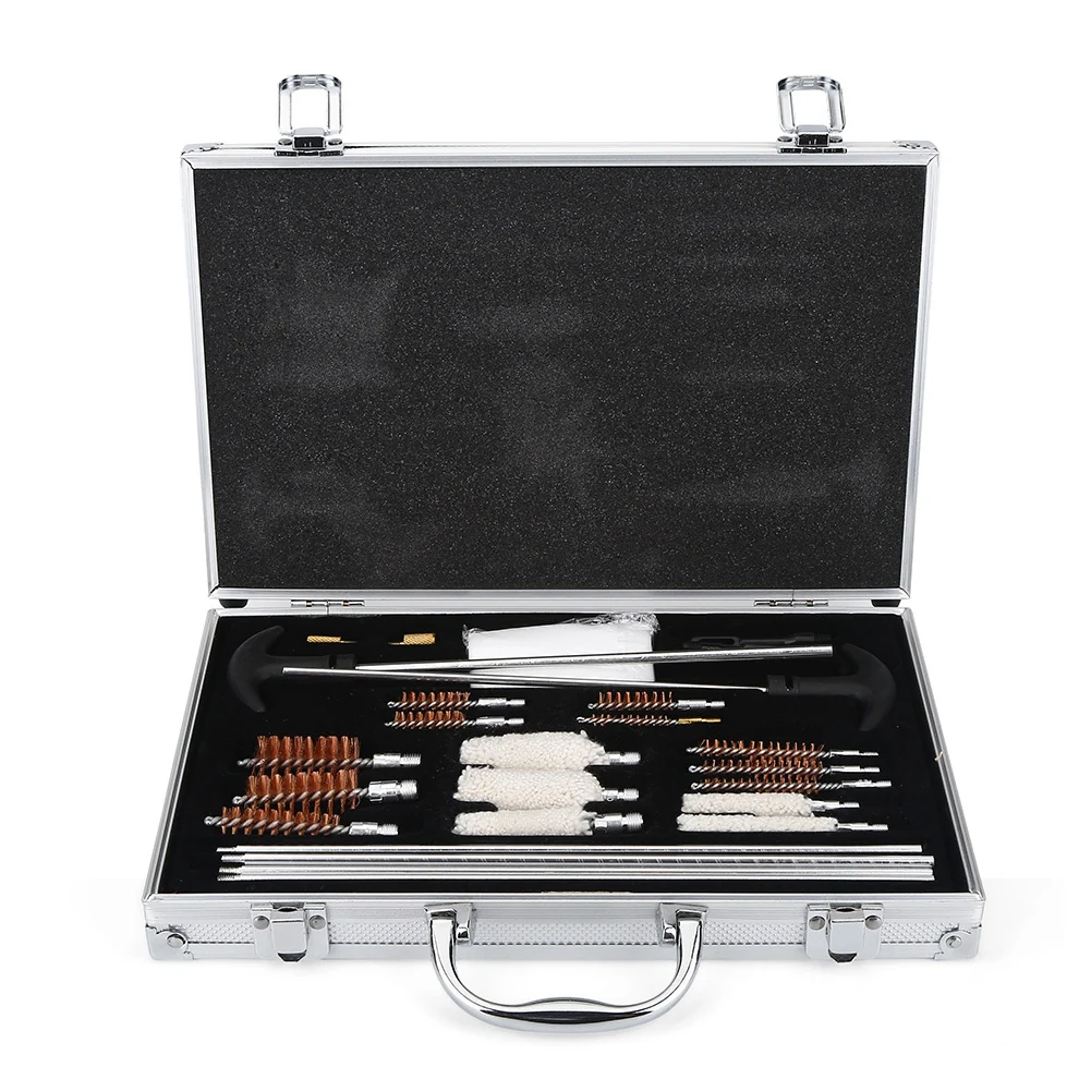 

28Pcs Professional Gun Pistol Rifle Firearm Cleaner Cleaning Tools Kit with Aluminum Box