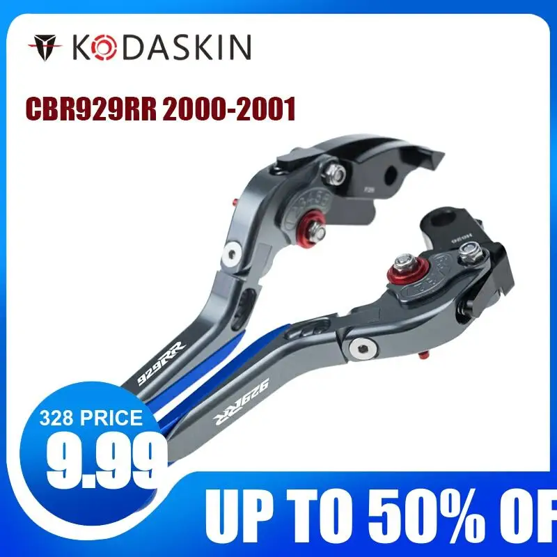 

KODASKIN Left and Right Folding Extendable Brake Clutch Levers for for Honda CBR929RR 2000-2001