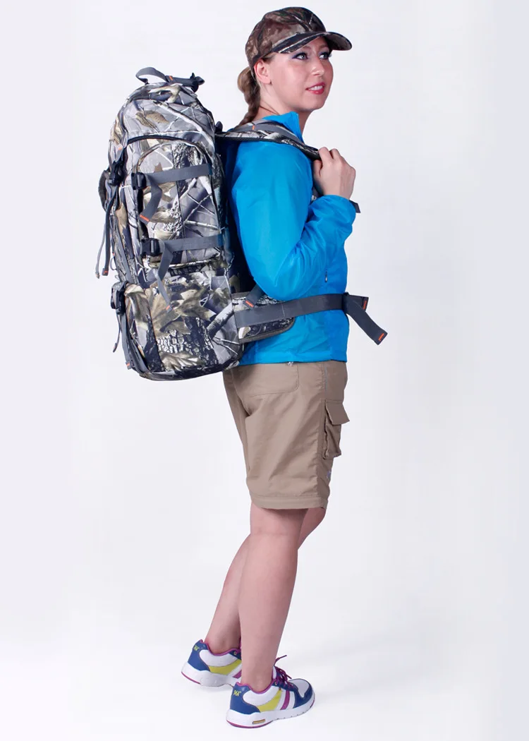 

60L Army Men Women Outdoor Military Tactical Camo Backpack Camping Hiking Rifle Bag Trekking Rucksacks Climbing Bags