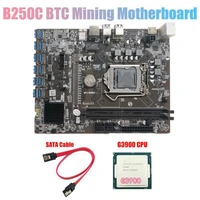 b250c btc mining motherboard with g3900 cpusata cable 12xpcie to usb3 0 graphics card slot lga1151 support ddr4 for btc